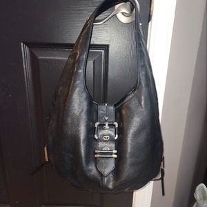 B.Makowsy black leather hobo handbag